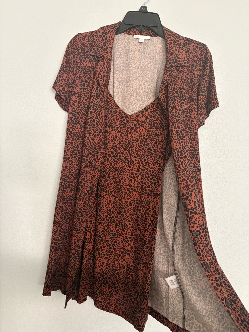 Leopard Print 2-Piece Dress with Short Sleeve Overlay 🖤